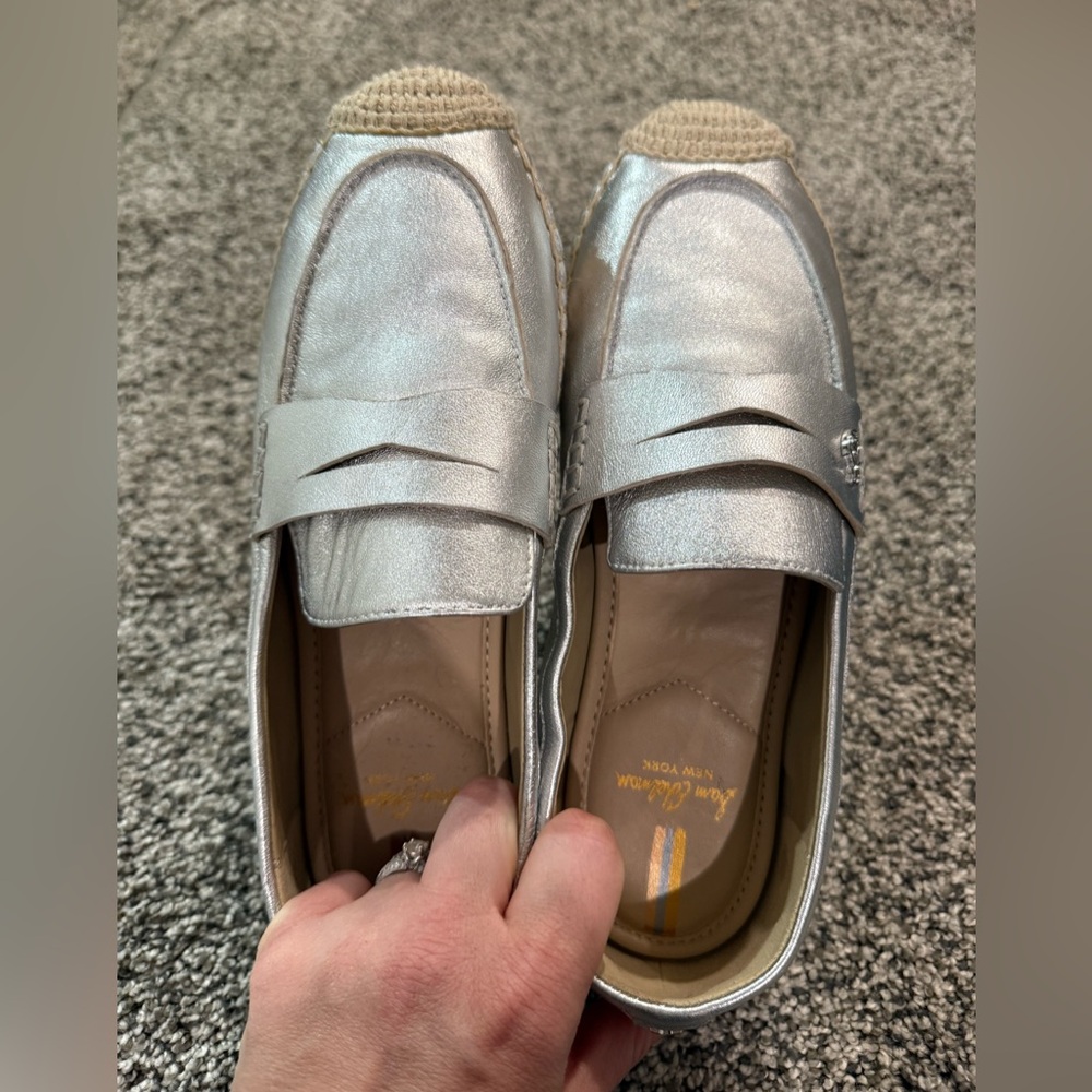 Sam Edelman Kai soft silver metallic espadrille flat loafers, size 7 - Picture 7 of 10